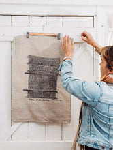 Load image into Gallery viewer, Woven to Our Ancestors - Handprinted Flax Linen Tea Towel
