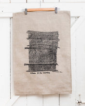 Load image into Gallery viewer, Woven to Our Ancestors - Handprinted Flax Linen Tea Towel
