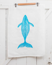 Load image into Gallery viewer, Migalu Yalingbilla (White Humpback) - Handprinted Linen Tea Towel