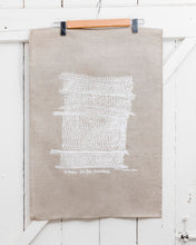 Load image into Gallery viewer, Woven to Our Ancestors - Handprinted Linen Tea Towel