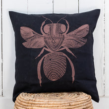 Load image into Gallery viewer, Sugarbag Bee - Handprinted Linen Cushion Cover