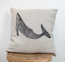 Load image into Gallery viewer, Migalu Yalingbilla (White Humpback) - Handprinted Linen Cushion Cover