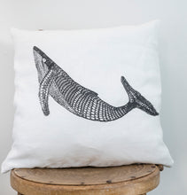 Load image into Gallery viewer, Migalu Yalingbilla (White Humpback) - Handprinted Linen Cushion Cover
