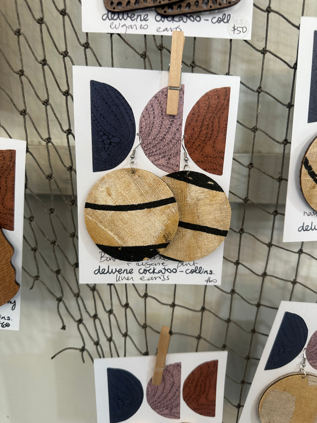 Natural dyed linen Eugarie Earrings