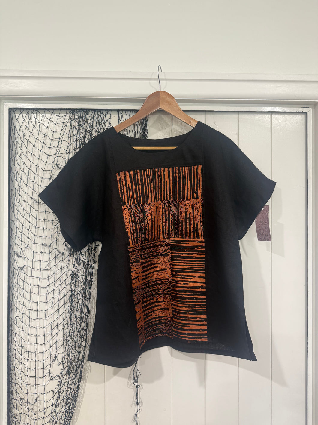 1 of a kind top - handprinted ‘where freshwater meets saltwater’