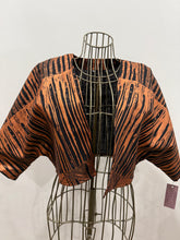 Load image into Gallery viewer, 1 of a kind - ‘where freshwater meets saltwater’. Handprinted linen bolero. Large
