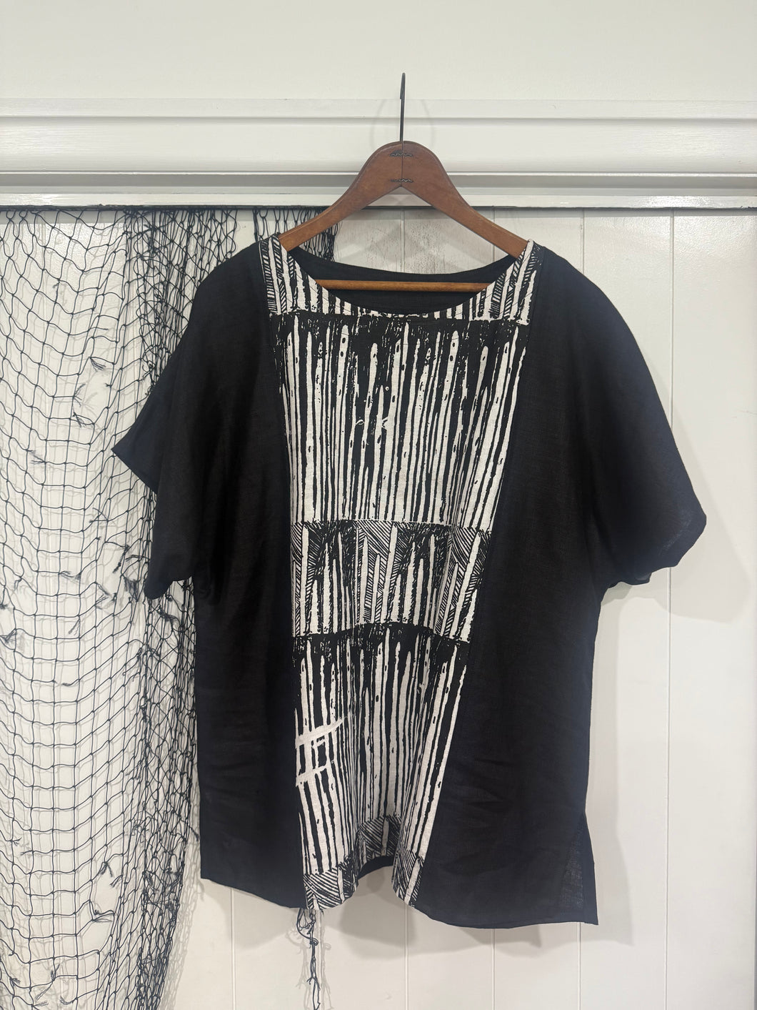 One of a kind linen top - Where fresh water meets saltwater