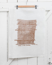 Load image into Gallery viewer, Woven to Our Ancestors - Handprinted Linen Tea Towel
