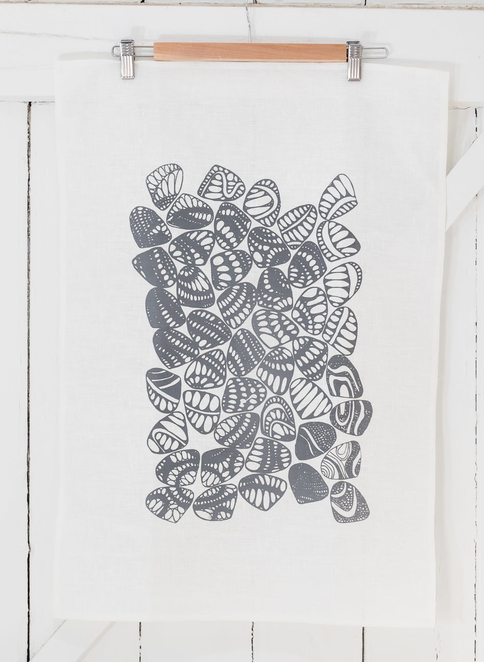 Eugaries - Handprinted Linen Tea Towel
