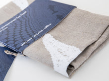 Load image into Gallery viewer, Migalu Yalingbilla (White Humpback) - Handprinted Linen Tea Towel
